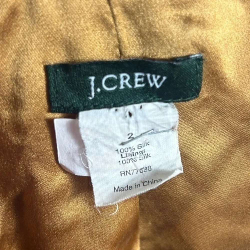 J.‎ Crew silk Short Sleeve Orange Optical Print Jacket